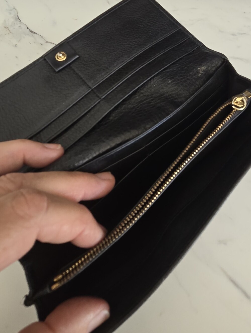 Mulberry Black Leather Wallet with Gold Plaque - Picture 3 of 10